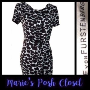 Black on Light Blue Animal Print Dress